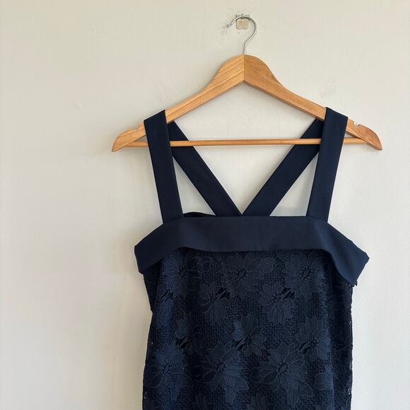 Banana Republic Bow Back Lace Sleeveless Shift Mini Dress Blue 4 NWT - Picture 3 of 9